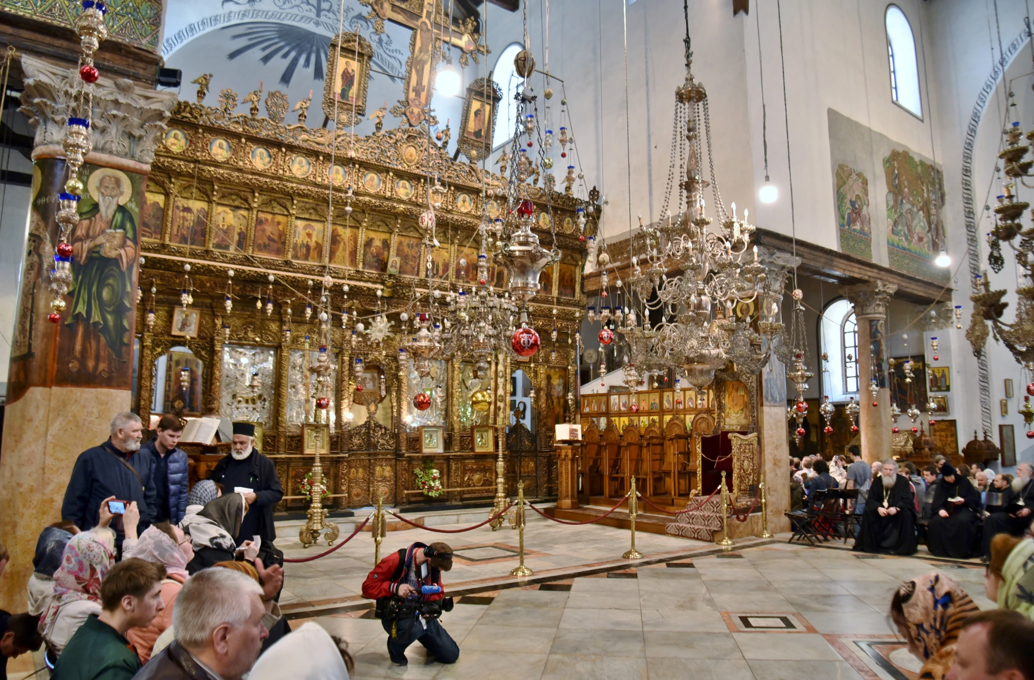 Interior da Igreja da Natividade em Belém