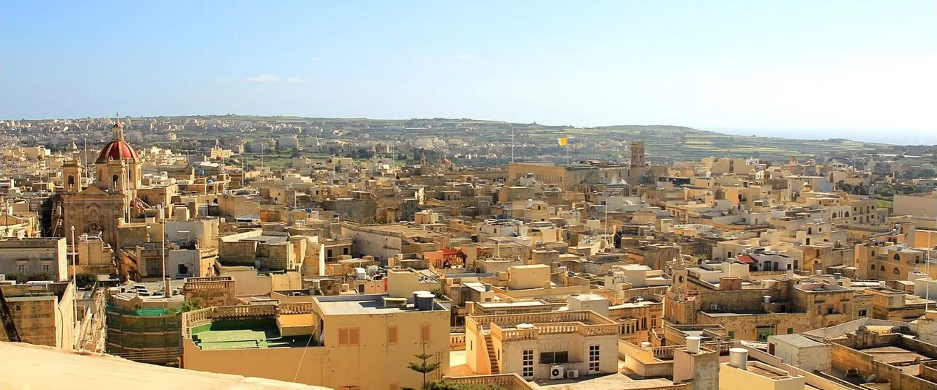 Vista panorâmica de Victoria, na Ilha de Gozo, em Malta
