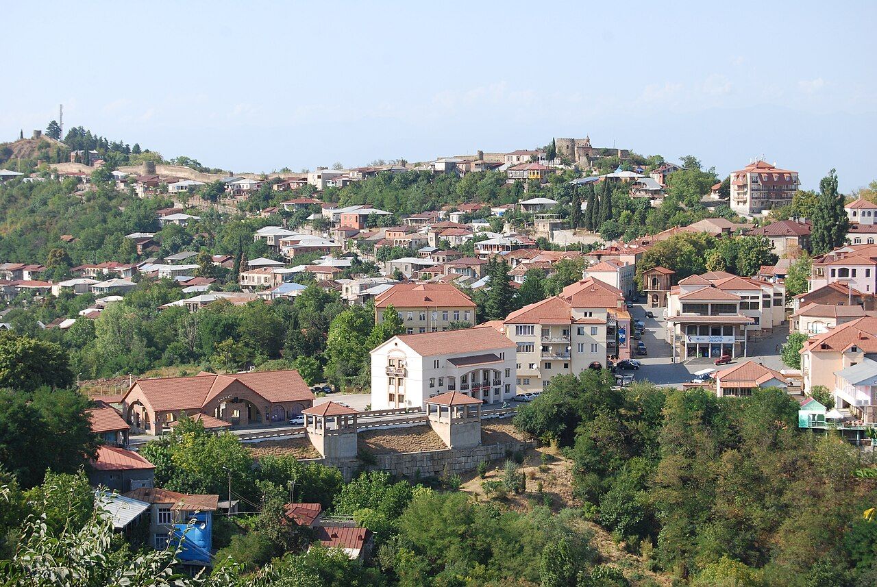 Vista de Sighnaghi e da região de Kakheti, Geórgia