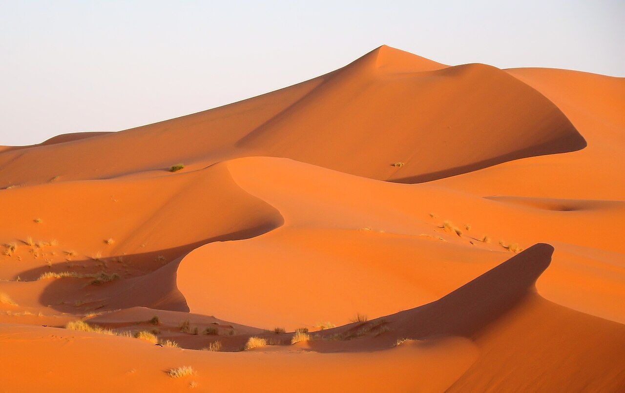 Dunas na região de Merzouga, em Marrocos