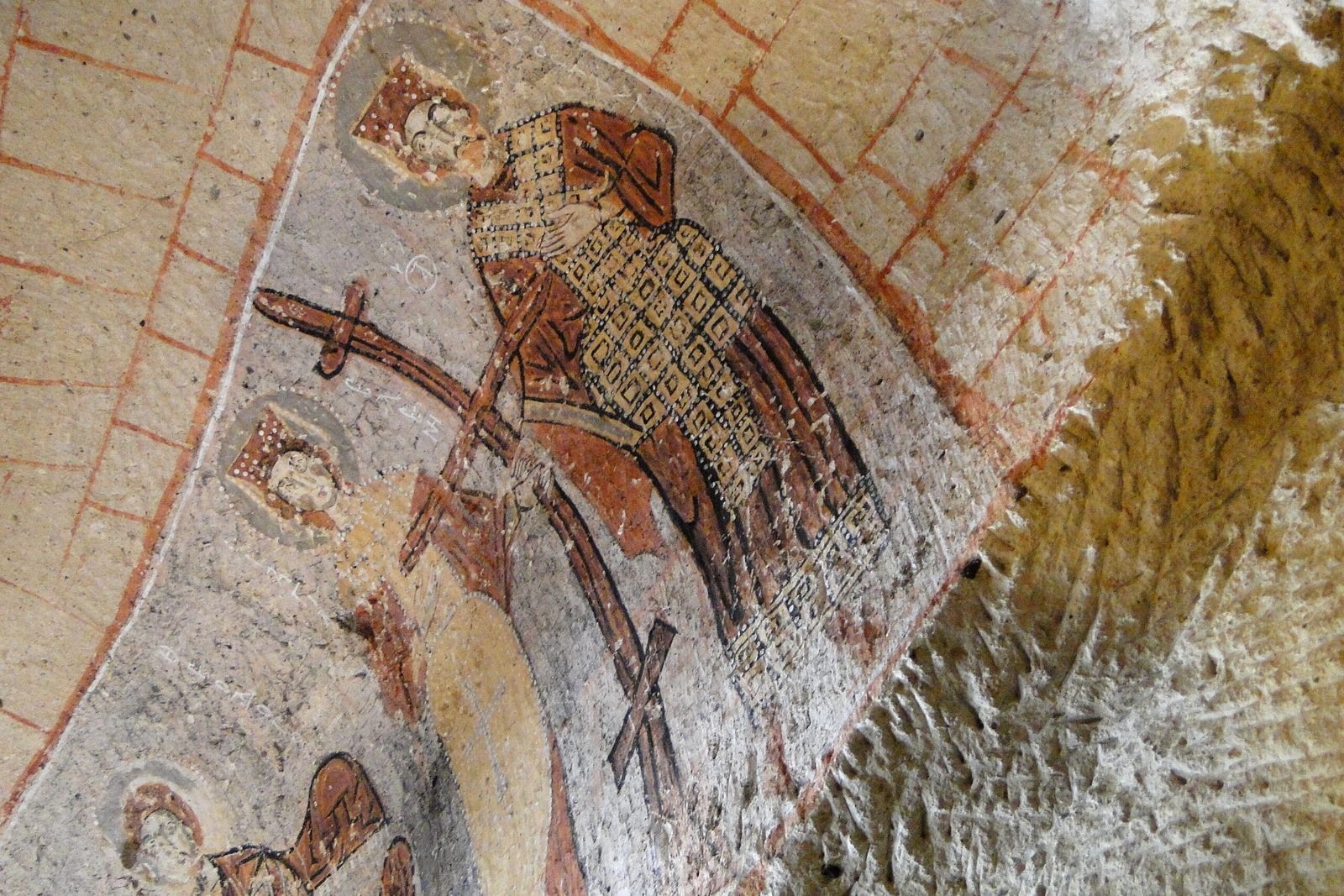 Mural medieval de igreja rupestre em Göreme, na Capadócia