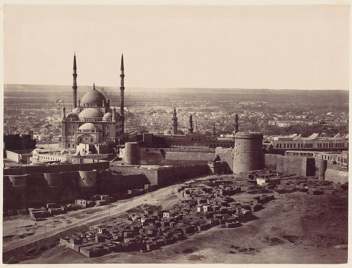 Registro histórico da Cidadela e da Mesquita de Muhammad Ali, no Cairo, na década de 1870.