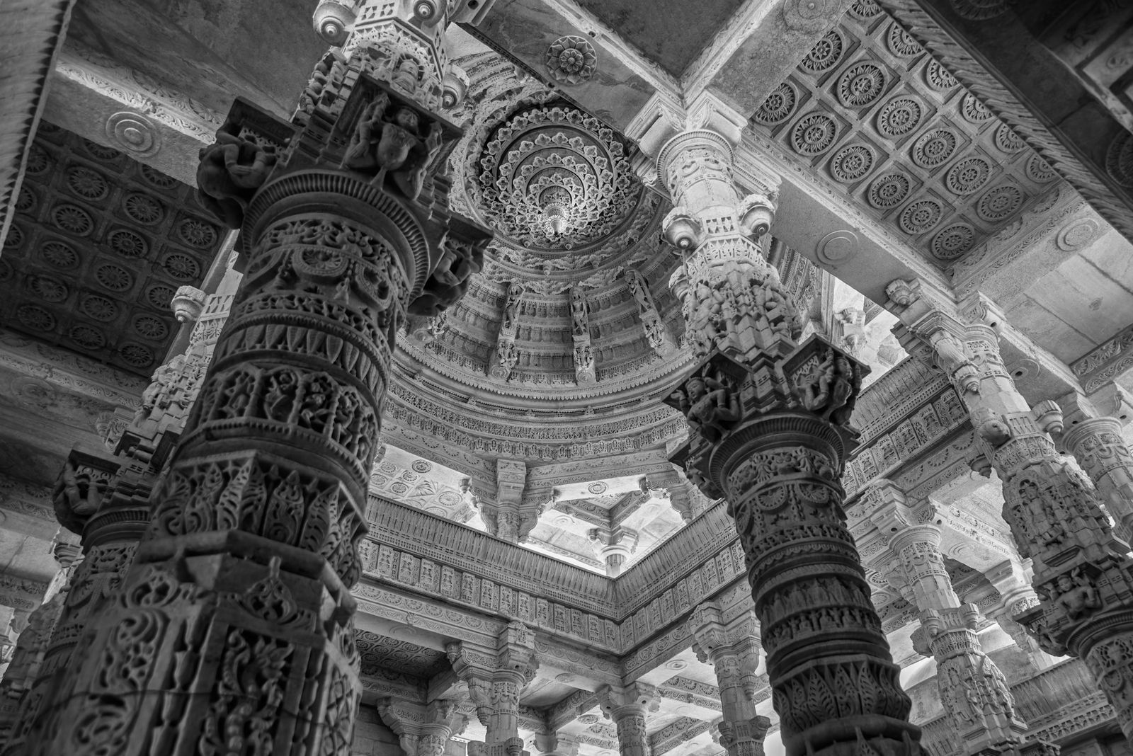 Interior of Ranakpur Jain temple